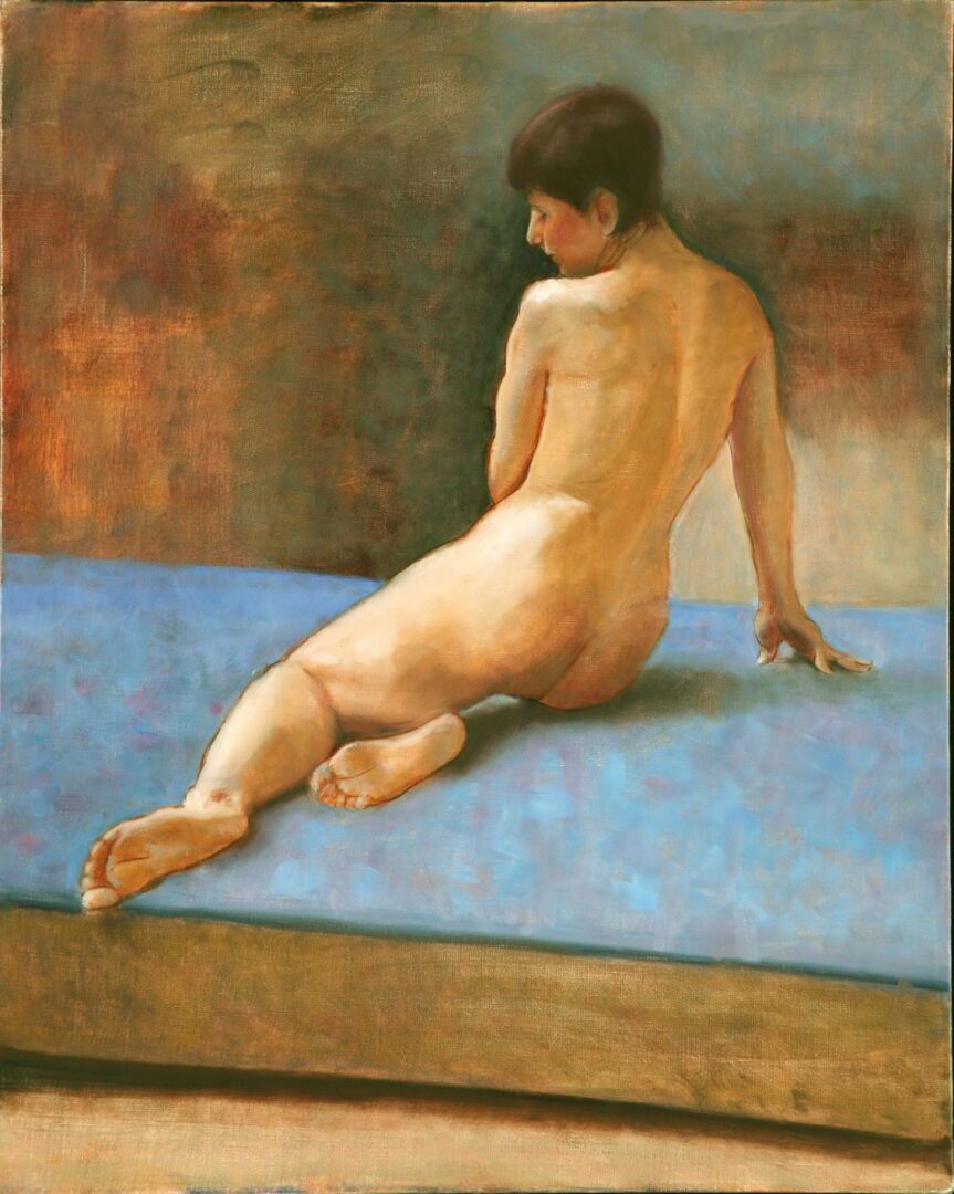 Artistic painting of a nude model.