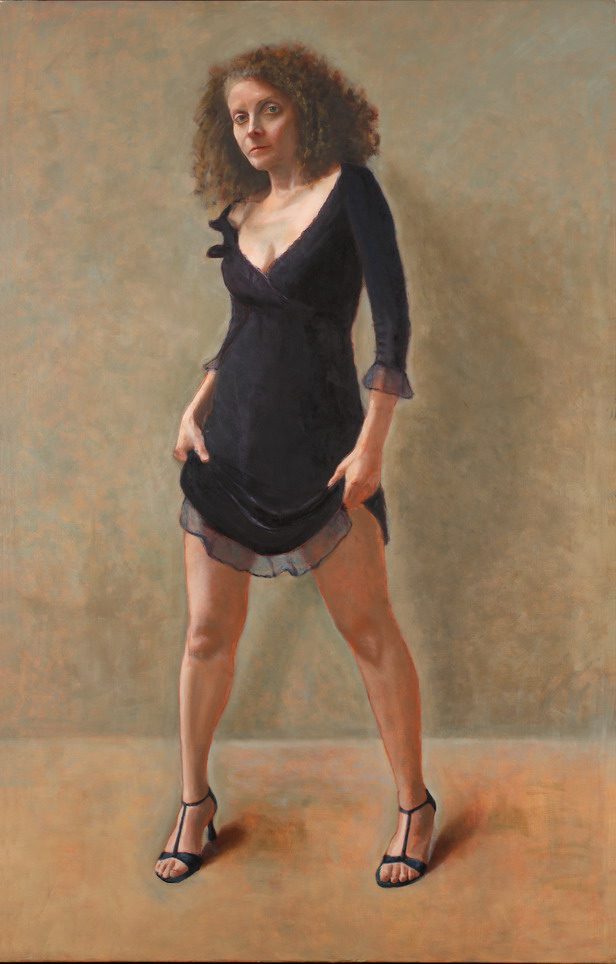 Portrait of woman with curly hair