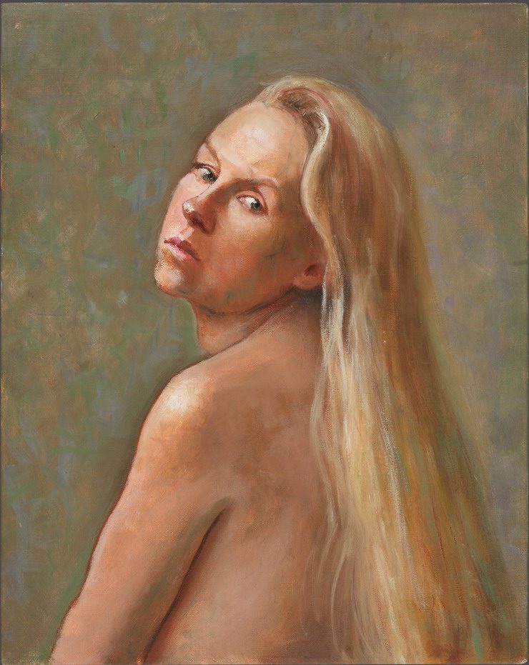 Portrait of a woman with long hair